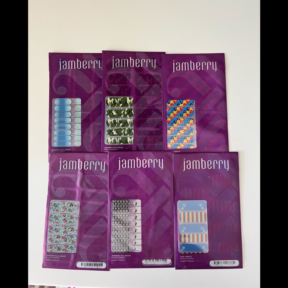 6 Jamberry Nail Wraps Set